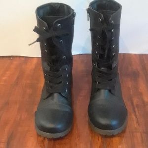 Women Black Combat Boots size 7.5